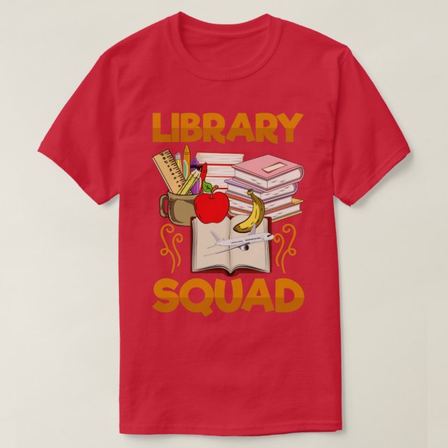 Reading Funny Book Lover Library Squad Librarian T-Shirt (Design vorne)