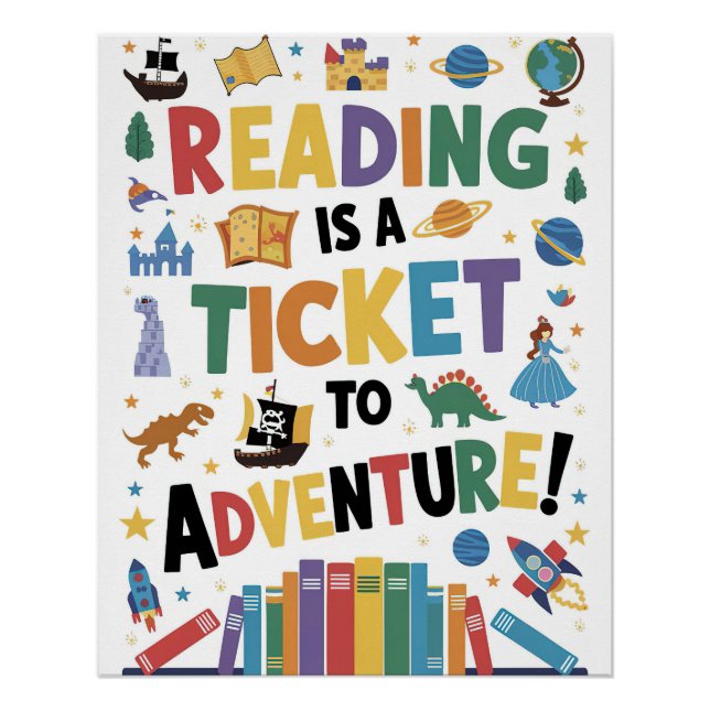 Reading is a Ticket to Adventure Poster (Devant)