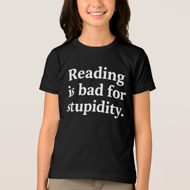 Reading is bad for stupidity Tri-Blend shirt (Vorderseite)