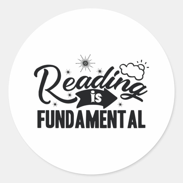 Reading is fundamental runder aufkleber (Vorderseite)