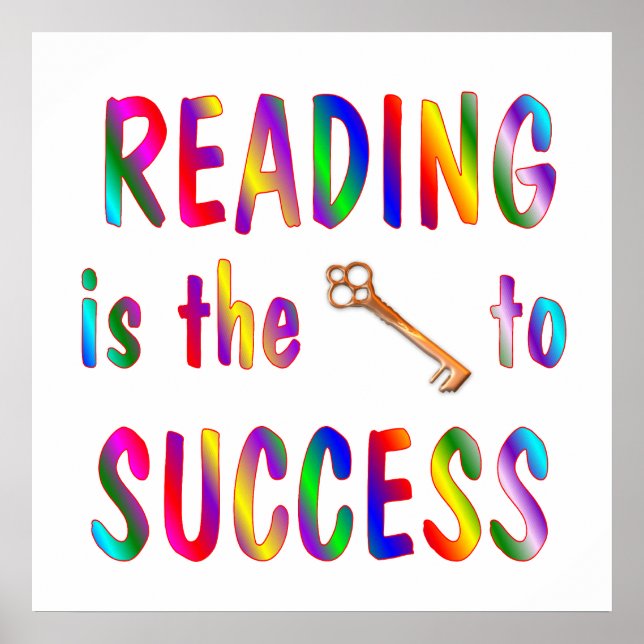 Reading is Key to Success Poster (Vorne)