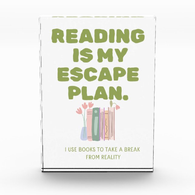 Reading is My Escape Plan - Cozy Book Lover's Desi Fotoblock (Vorderseite)