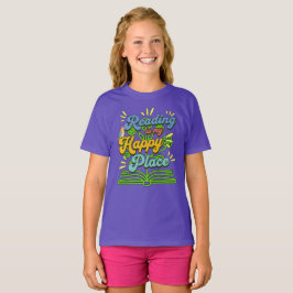 Reading is My Happy Place Colorful Tee