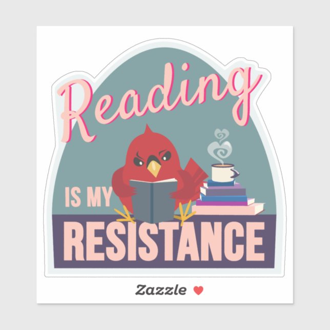 Reading Is My Resistance – Blue Egg-Shaped Sticker (Feuille)