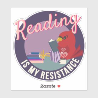 Reading is My Resistance Purple Round Badge Aufkleber