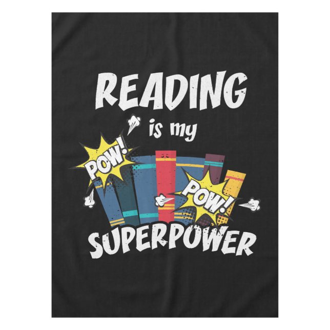 Reading Is My Superpower Book Bookworm Tischdecke (Vorderseite)