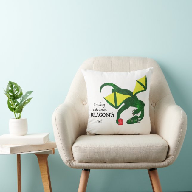 Reading makes Dragons real Kissen (Stuhl )