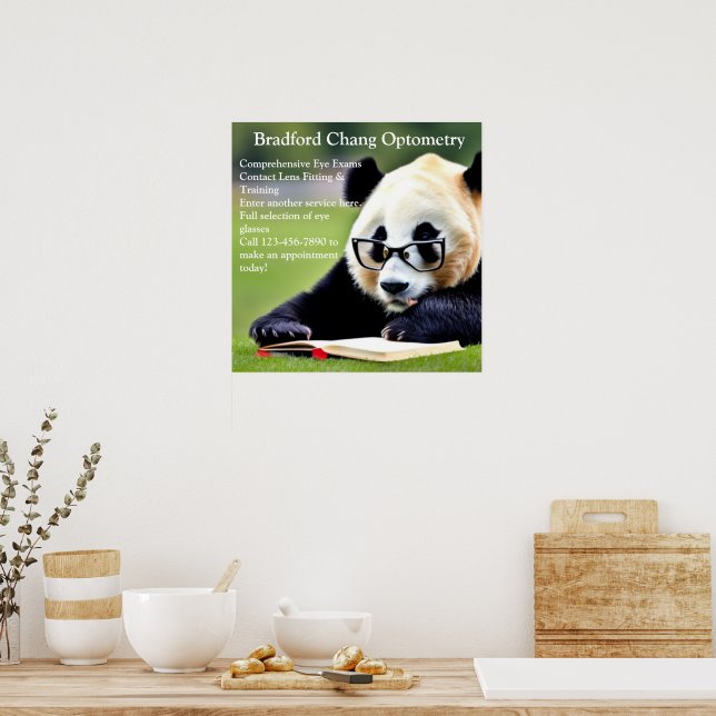 Reading Panda Chinese Optometrie Office anpassen Poster (Küche)
