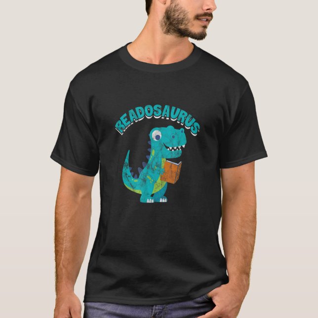 Reading Readosaurus Buch Saurus Dinosaur Bookworm T-Shirt (Vorderseite)