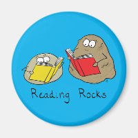 Reading Rocks Funny Book Magnet