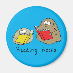 Reading Rocks Funny Book Magnet