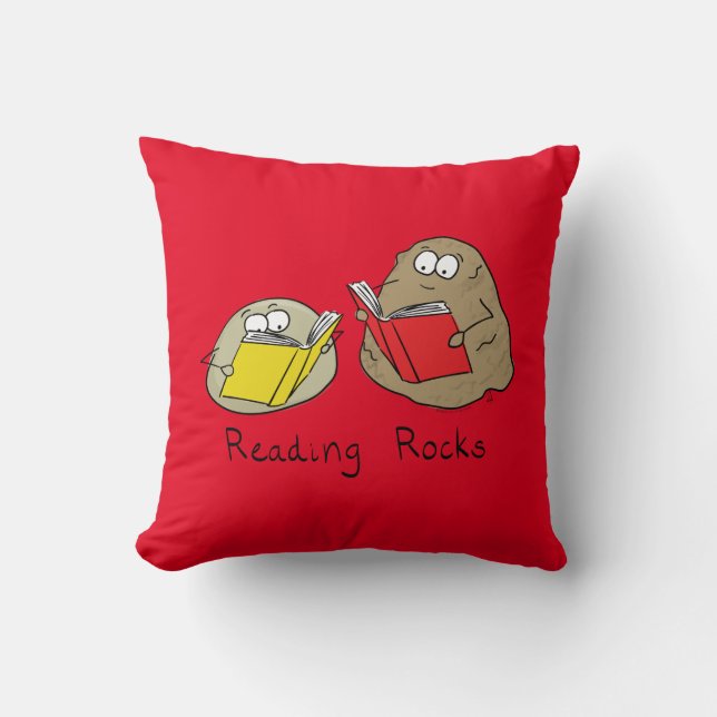 Reading Rocks Funny Coussin de livre (Recto)