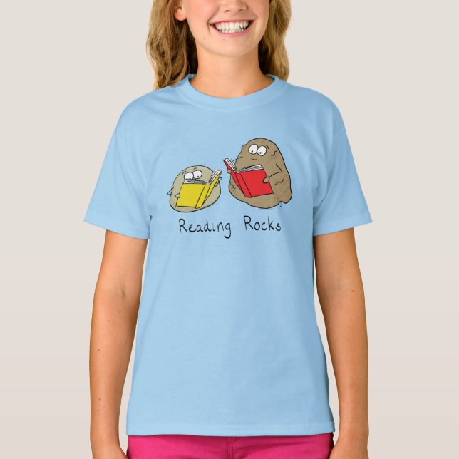 Reading Rocks Kids Boy Girl T - Shirt (Vorderseite)