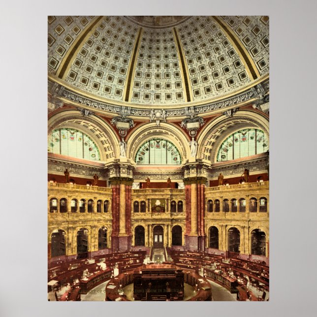 Reading Room Library of Congress Washington Poster (Vorne)