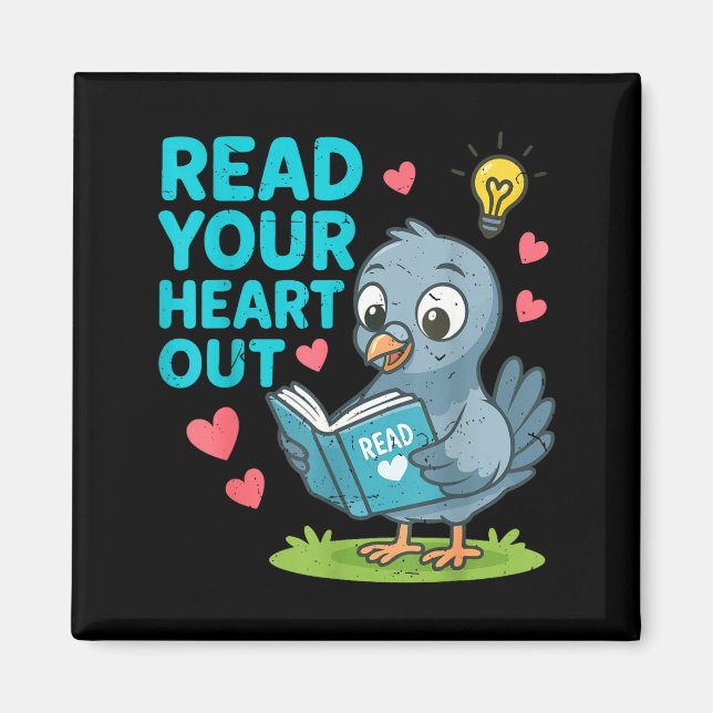 Reading Teacher Valentine Day Read Your Heart Out  Magnet (Vorne)