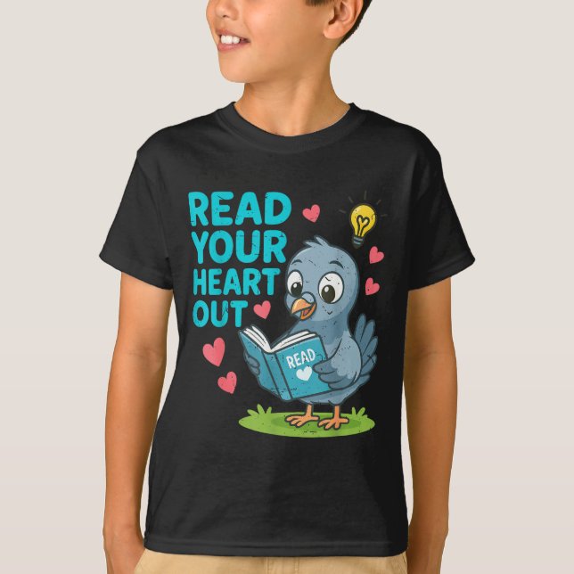 Reading Teacher Valentine Day Read Your Heart Out  T-Shirt (Vorderseite)