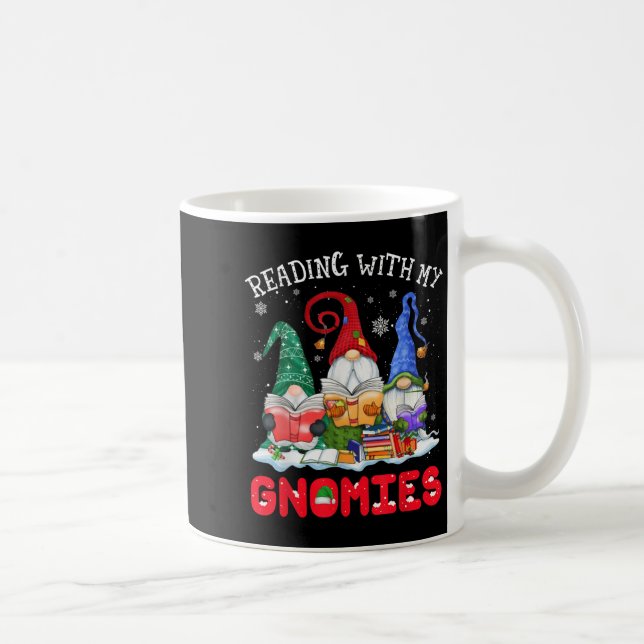 Reading With My Gnomies Christmas Funny Gnomes Rea Kaffeetasse (Rechts)