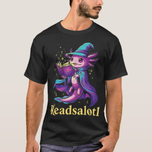 Readsalotl Axolotl Lesebuch Kawaii Zauberer Buch L T-Shirt