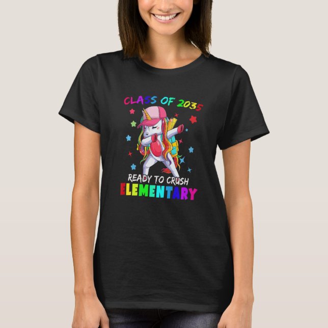 Ready Crush Elementary 2035 Dabbing Unicorn Back T T-Shirt (Vorderseite)
