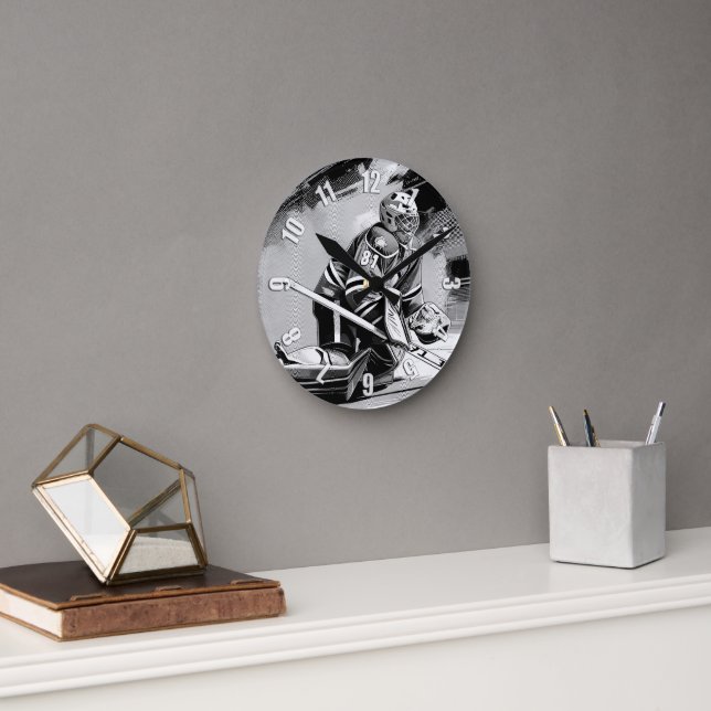 Ready For Anything - Ice Hockey Goalie Runde Wanduhr (Büro)