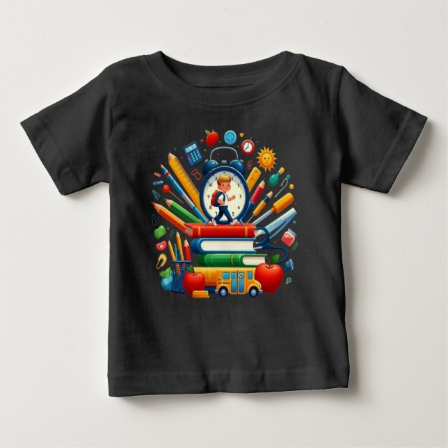 Ready for School: Dynamic Back to School Essential Baby T-shirt (Vorderseite)