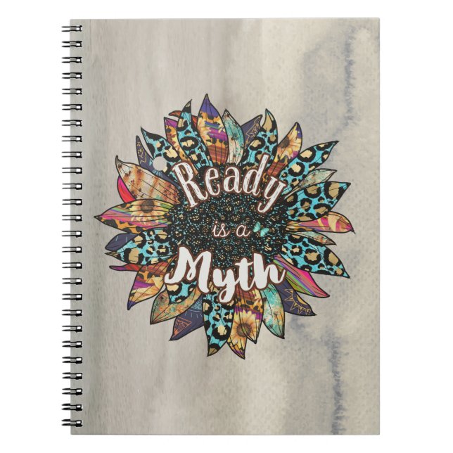 Ready is Myth Sunflower Boho Notebook Notizblock (Vorderseite)