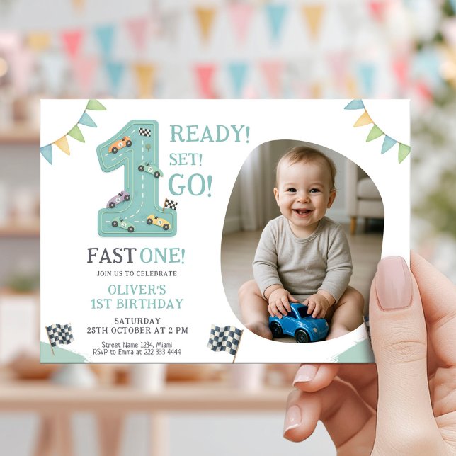 Ready Set Go First Birthday Einladung (Von Creator hochgeladen)