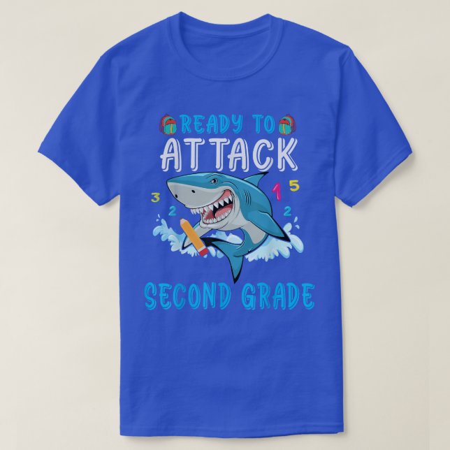 Ready To Attack Second Grade Shark Fist Day Of 2nd T-Shirt (Design vorne)