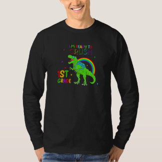 Ready To Crush 1st Grade Dinosaur Boys Back To Sch T-Shirt