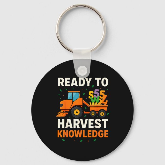 Ready To Harvest Knowledge Tractor Farmer Teacher  Schlüsselanhänger (Vorderseite)