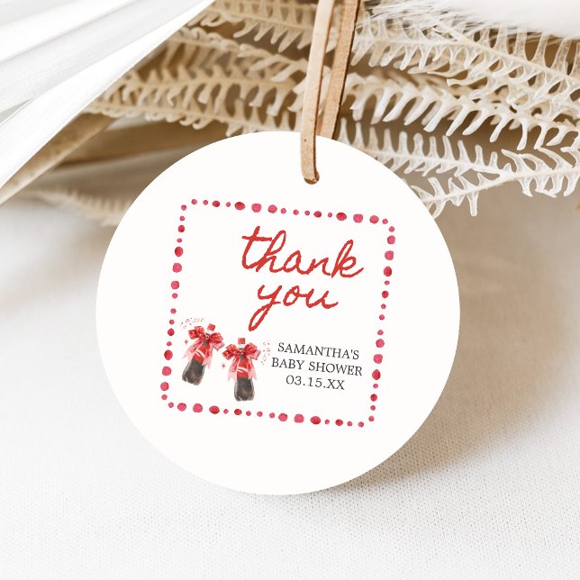 Ready to Pop Baby Shower  Geschenkanhänger (She's Ready to Pop Cola Baby Shower Favor Tags )