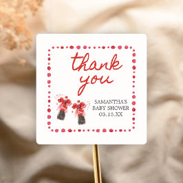 Ready to Pop Baby Shower Quadratischer Aufkleber