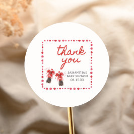 Ready to Pop Baby Shower Runder Aufkleber