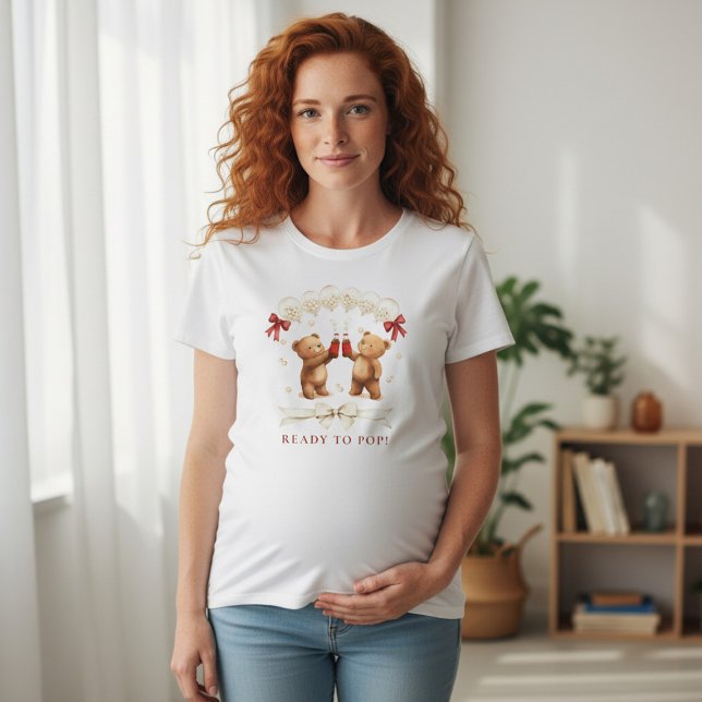 Ready to Pop Bear Baby Shower T-Shirt (Von Creator hochgeladen)