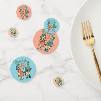 Ready to Pop Retro 1950s Maternity Baby Shower Konfetti