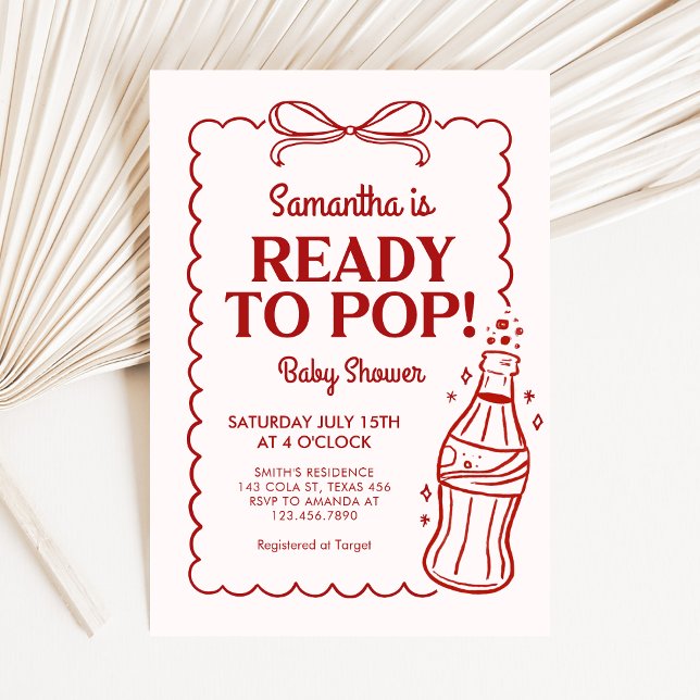 Ready to Pop Soda Baby Shower Einladung (She's Ready to Pop Baby Shower Invitation)