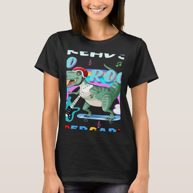 Ready To Rock Kindergarten dinosaur First Day Back T-Shirt (Vorderseite)