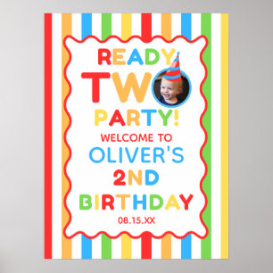 Ready Two Party 2. Geburtstag Foto Willkommensschi Poster