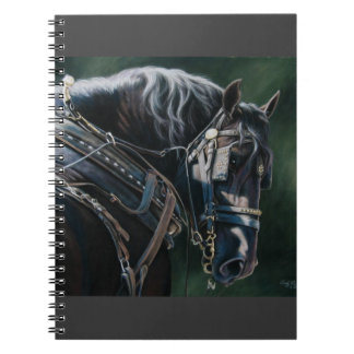 Ready & Willing Black Percheron Entwurf Pferd Notizblock