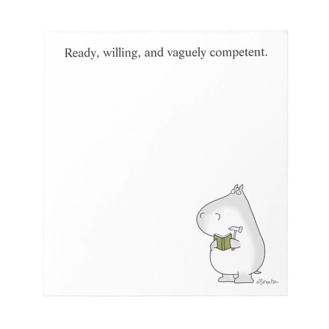 Ready Willing vage kompetent von Sandra Boynton Notizblock (Vorderseite)