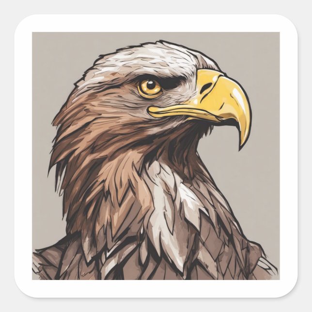 Reagal Eagle Quadratischer Aufkleber (Vorderseite)
