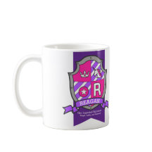 Reagan Buchstabe R Wappen rosa Einhornname