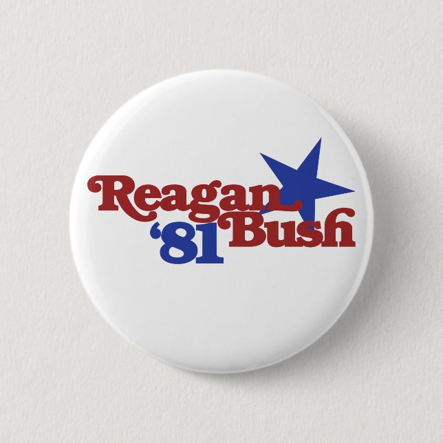 Reagan Bush 81 Button (Vorderseite)