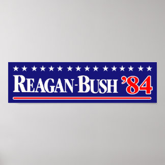 Reagan Bush 84 Autoaufkleber Poster