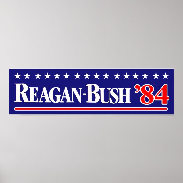 Reagan Bush 84 Autoaufkleber Poster (Vorne)