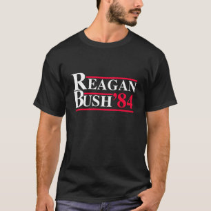 Reagan Bush '84 Retro-Logo Red White Blue Wahl T-Shirt