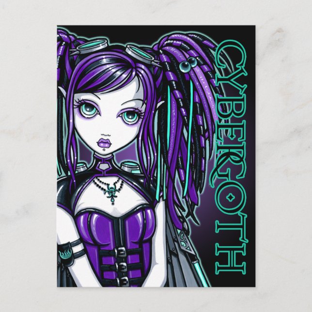Reagan Cyber Goth Radioactive Fairy Art Postcard Postkarte (Vorderseite)
