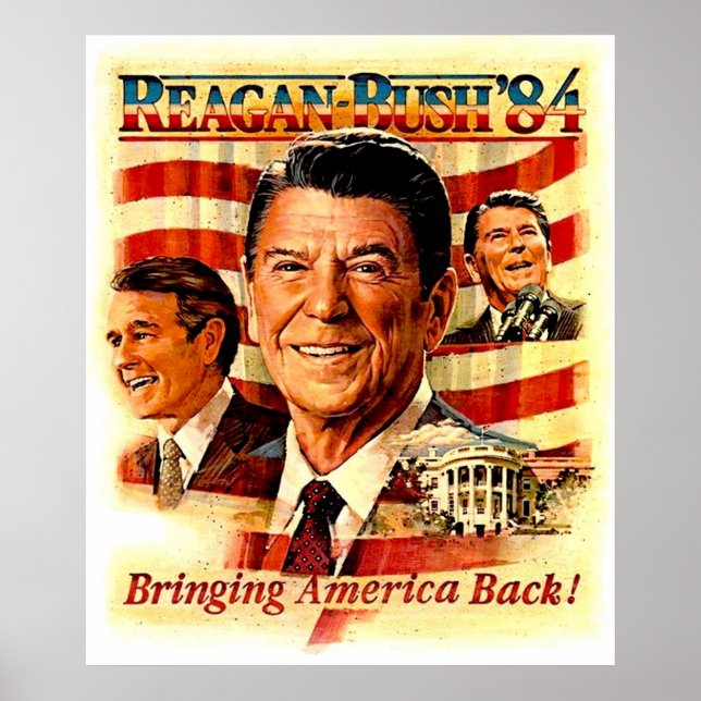 REAGAN FÜR PRÄSIDENT Vintage Kampagnenwerbung Poster (Vorne)