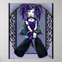 "Reagan" Lila Cyber Goth Fairy Poster