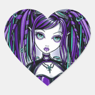 "Reagan" Lila Cyber Goth Fairy Stickers